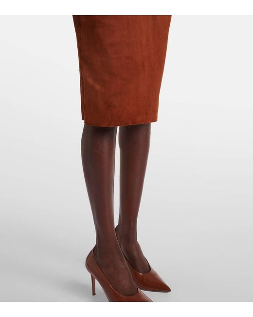 Stouls Brown Midikleid Monica Aus Veloursleder