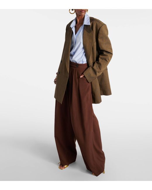 Pantalon ample en satin Dries Van Noten en coloris Brown
