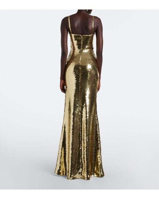David Koma Metallic Sequined Gown