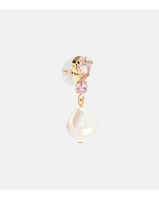 Jennifer Behr White Kristina-Plated Drop Earrings