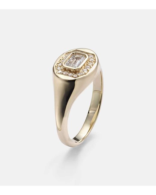 STONE AND STRAND White Essential Splurge 14Kt Pinky Ring With Diamonds