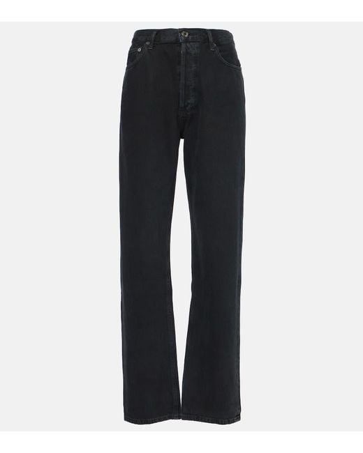 Agolde Blue '90S Pinch Waist Long High-Rise Straight Jeans