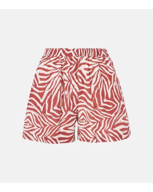 Brunello Cucinelli Red Shorts Aus Baumwolle Und Seide
