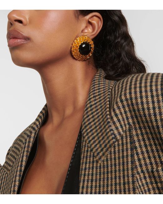 Saint Laurent Multicolor Embellished Clip-on Earrings