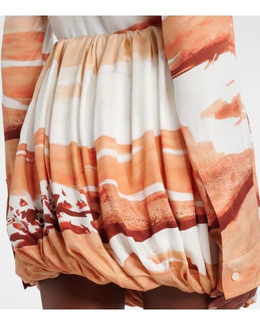 J.W. Anderson Orange Printed Draped Miniskirt