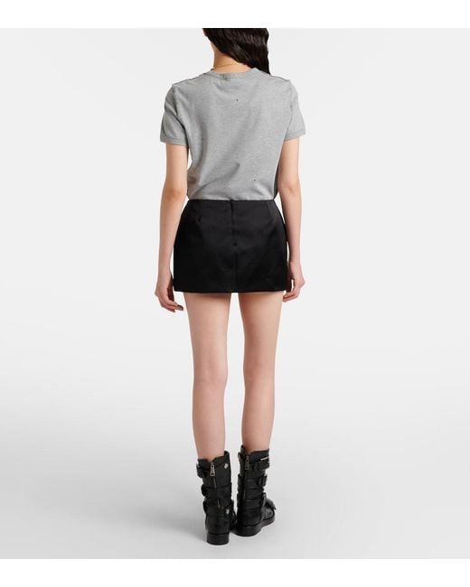 Dolce & Gabbana Black Duchesse Silk-Blend Satin Miniskirt