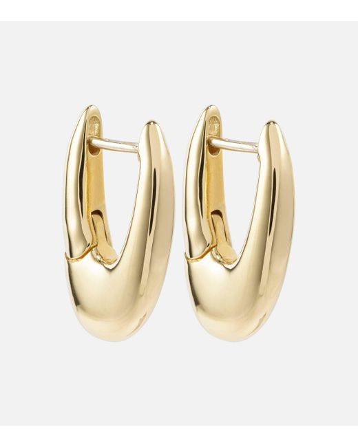 Melissa Kaye Lulu Small 18kt Gold Hoop Earrings in Metallic | Lyst UK