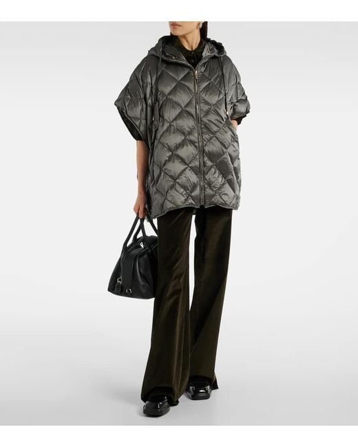 Max Mara Gray The Cube Treman Quilted Down Cape