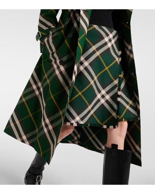 Gabardina de Kensington con patrón de verificación Burberry de color Green