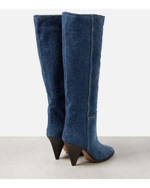 Isabel Marant Blue Pre-Loved Ririo 80Mm Denim Boots