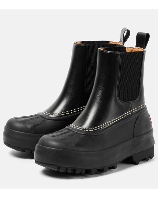 Proenza Schouler Black X Sorel Caribou Leather Chelsea Boots