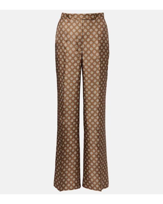 Dorothee Schumacher Brown Graphic Dreams Printed Silk Twill Palazzo Pants