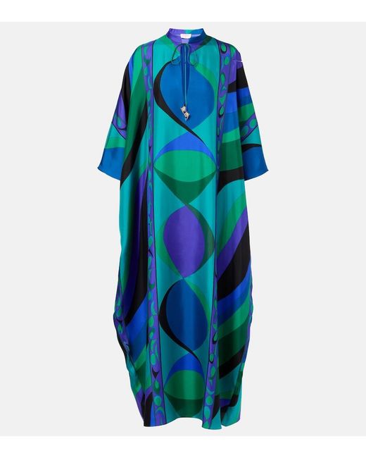 Emilio Pucci Blue Iride Silk Kaftan
