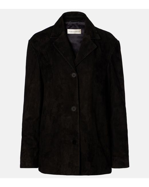 Nour Hammour Black Opus Suede Blazer