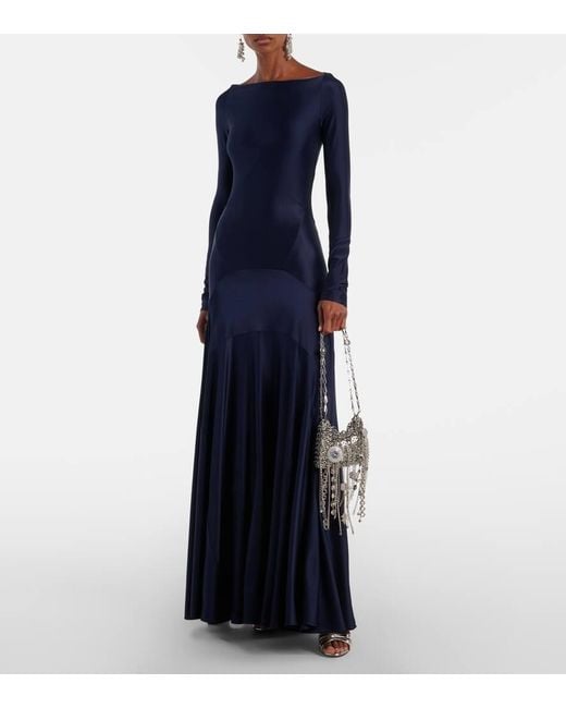 Rabanne Blue Maxikleid Aus Jersey