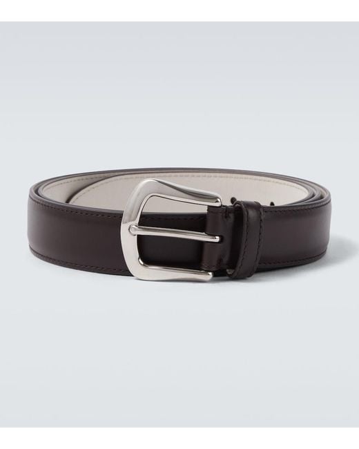 Brunello Cucinelli Brown Leather Belt for men