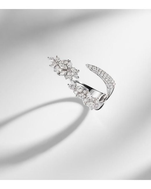 YEPREM White Y-Not 18Kt Ring With Diamonds