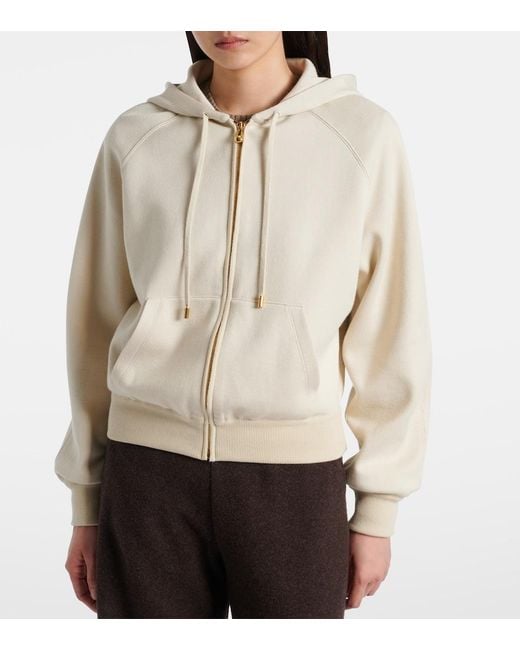 Loro Piana Natural Viera Cotton, Silk, And Cashmere Hoodie