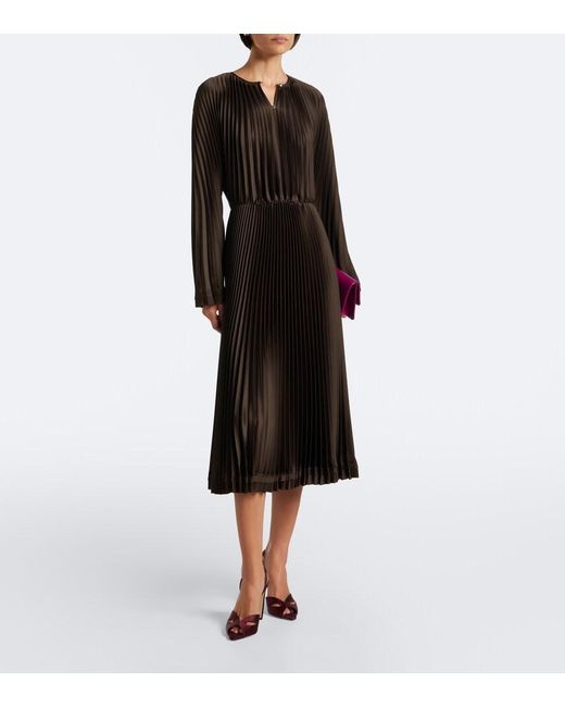 Vince Black Pleated Midi Dress