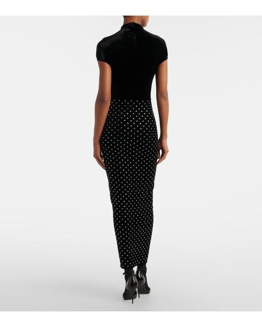 Alaïa Black Velvet And Jersey Cocktail Dress