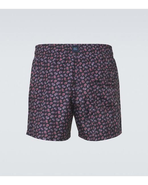 Etro Blue Paisley Swim Trunks for men