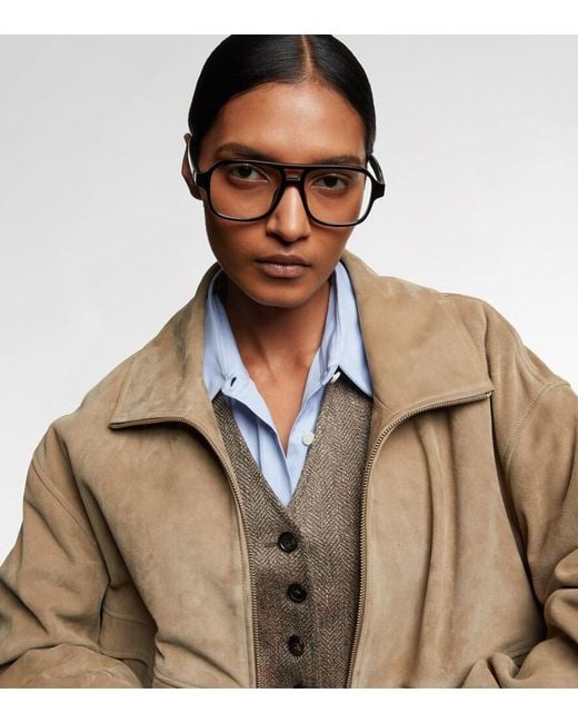 Fendi Brown Aviator-Brille Ff Squared