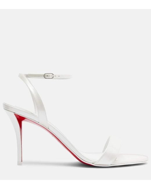 Christian Louboutin White Miss Z 80 Patent Leather Sandals