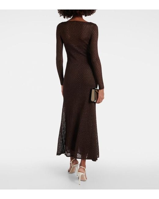 Tom Ford Brown Lurex Maxi Dress