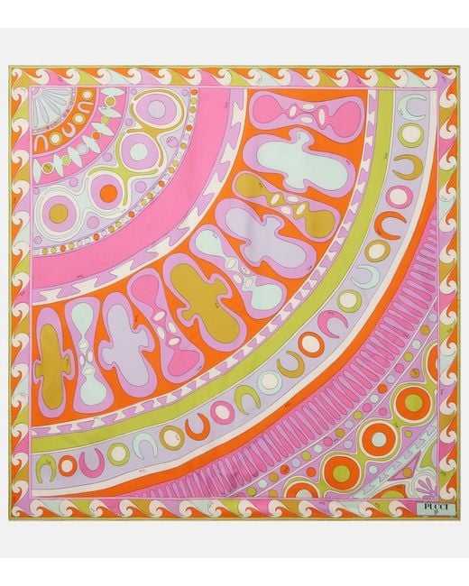 Emilio Pucci Pink Soleil Silk Twill Scarf