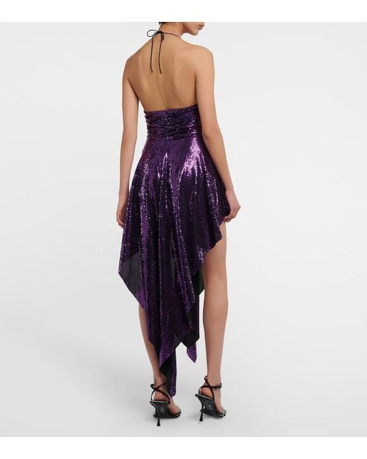 Alexandre Vauthier Purple Dress With Sequins