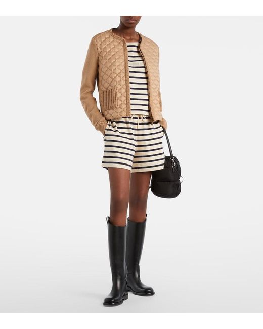 Moncler Natural Down-Paneled Cardigan