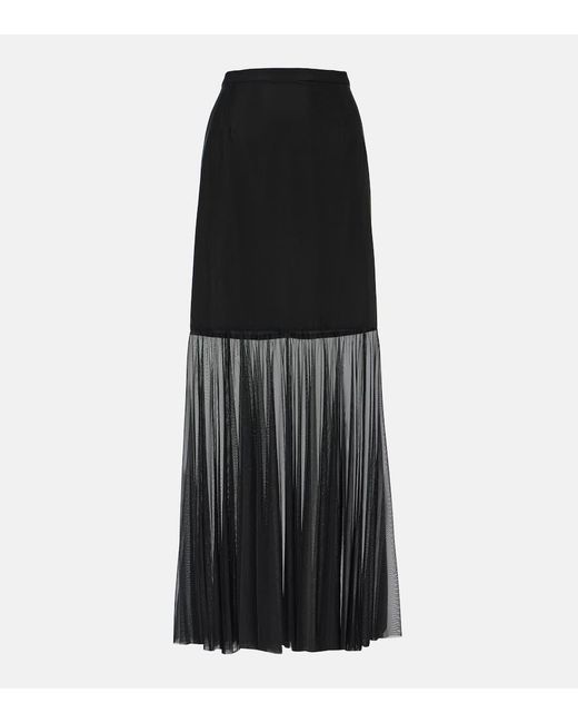Falda larga con ribete de tul Dolce & Gabbana de color Black