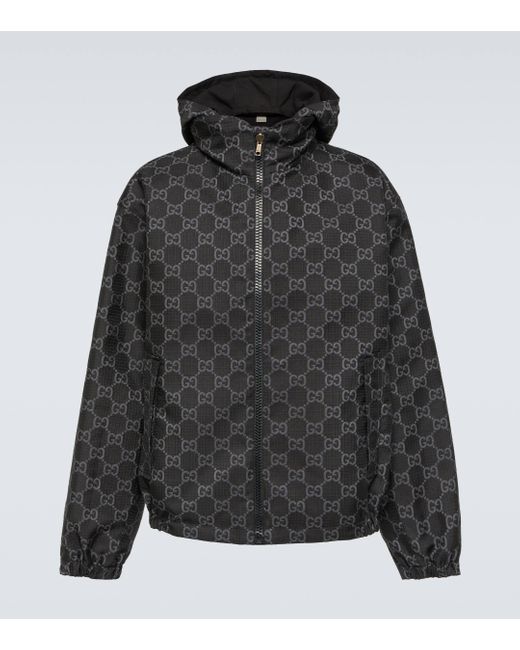 Gucci Black GG Reversible Ripstop Jacket for men