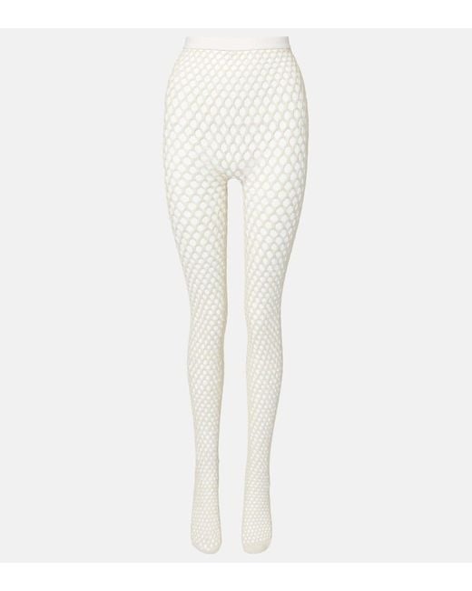 Wardrobe NYC White Strumpfhose Rhw Web Aus Einem Wollgemisch