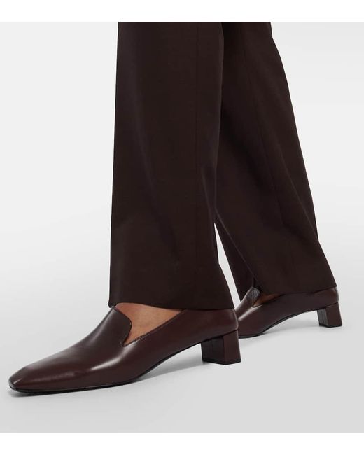 The Row Brown Margaret Leather Loafers