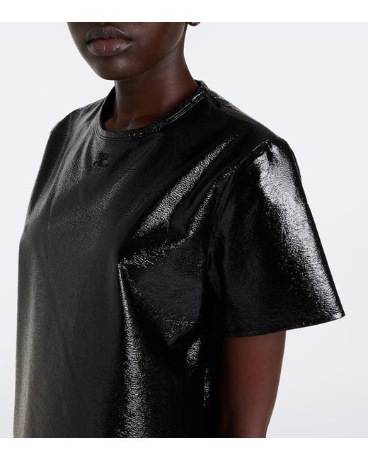Courreges Black Vinyl Minidress