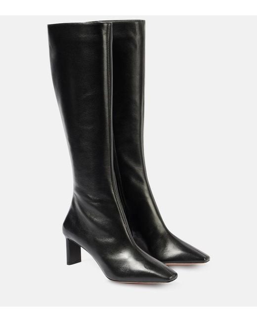 Aquazzura Black Stiefel Zenn 65 Aus Leder