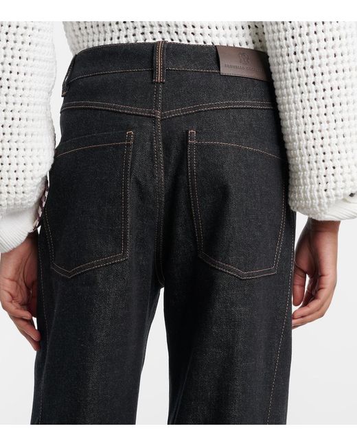 Brunello Cucinelli Black Wide-Leg Jeans