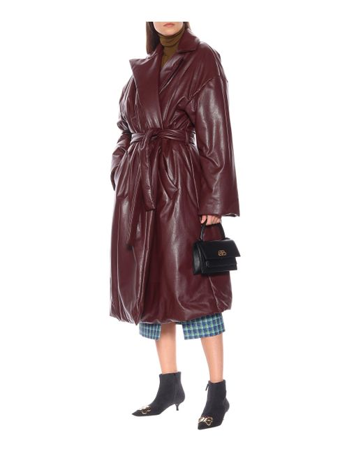 balenciaga leather coat