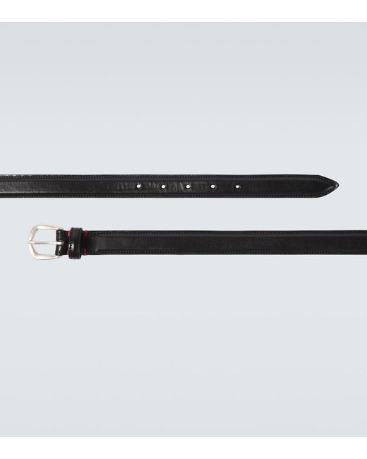 Eleventy Black Leather Belt for men