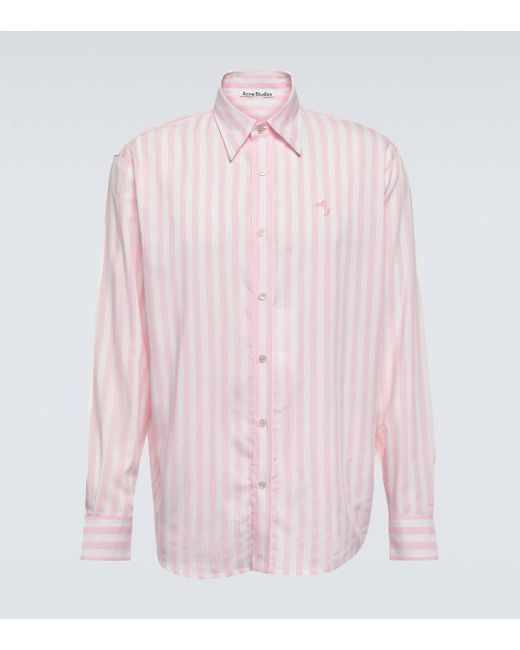 Acne Pink Striped Shirt for men