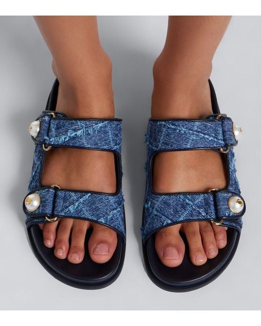 Jimmy Choo Blue Fayence Denim Sandals