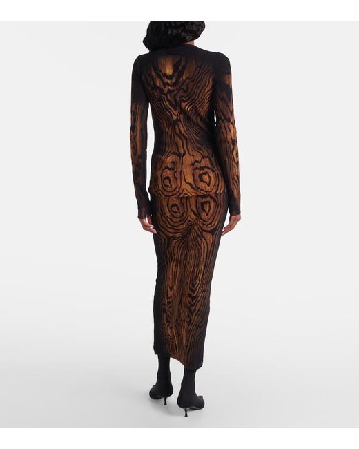 Jean Paul Gaultier Blue Wood Trompe L'Oil Tulle Top