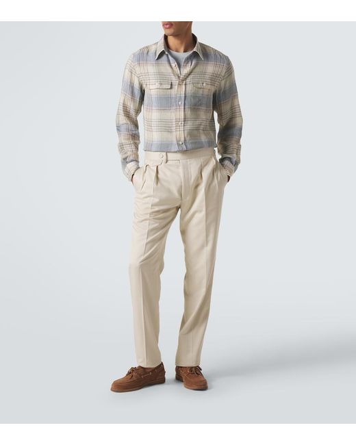 Ralph Lauren Gray Plaid Linen Shirt for men