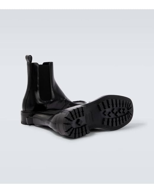 Saint Laurent Black Joe Leather Chelsea Boots for men