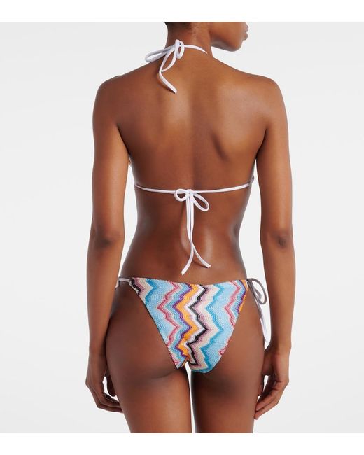 Missoni White Zigzag Lame Bikini