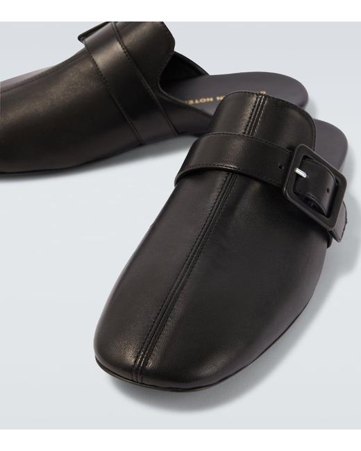 Dries Van Noten Black Leather Mules for men
