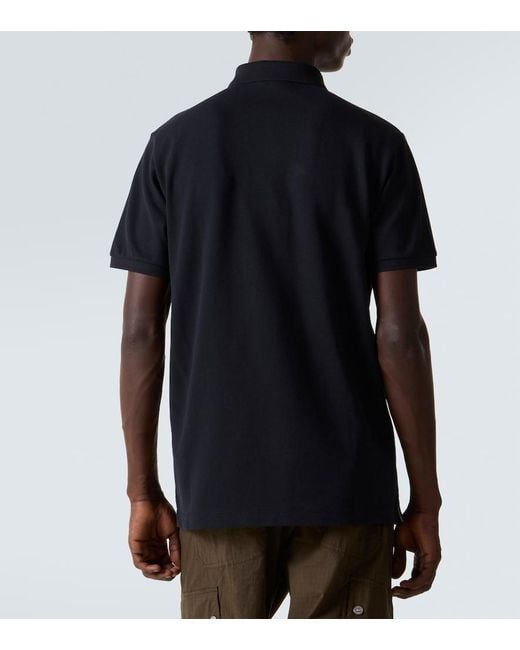 Stone Island Black Compass Cotton Pique Polo Shirt for men