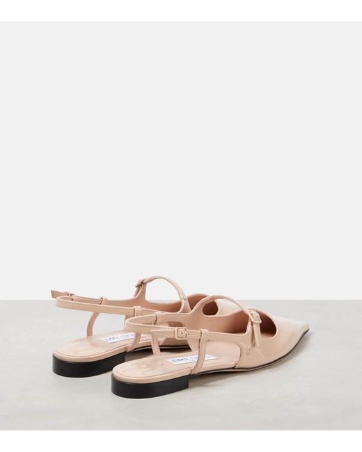 Jimmy Choo Pink Didi Patent Leather Slingback Flats