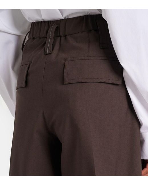 Brunello Cucinelli Brown Monili Wool-Blend Bermuda Shorts